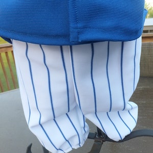 Royal Blue and White Baseball pants - shorter Knicker length, 6-12 month to size 3T, Cake smash, 1st Birthday, T-ball, machine wash/dry