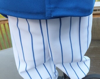 Royal Blue and White Baseball pants - shorter Knicker length, 6-12 month to size 3T, Cake smash, 1st Birthday, T-ball, machine wash/dry