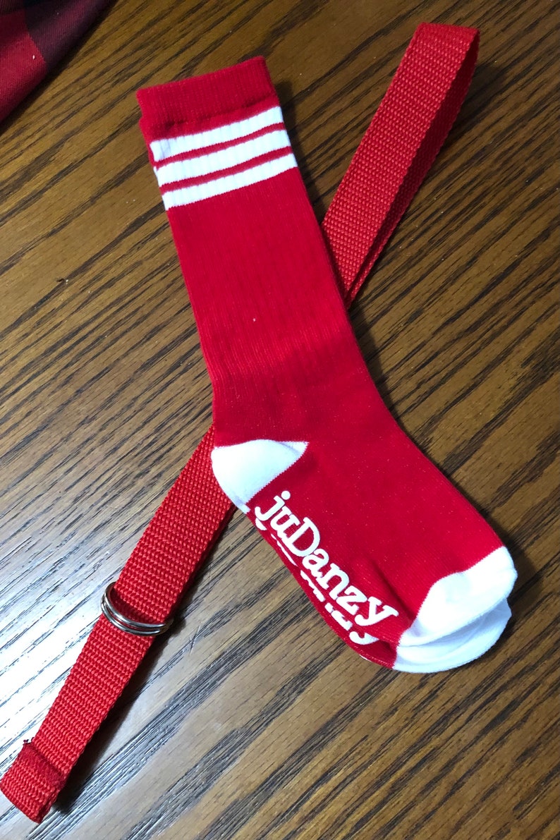 Red With White Band Baseball Socks and Belt, 1224 Month and 24T Sizes