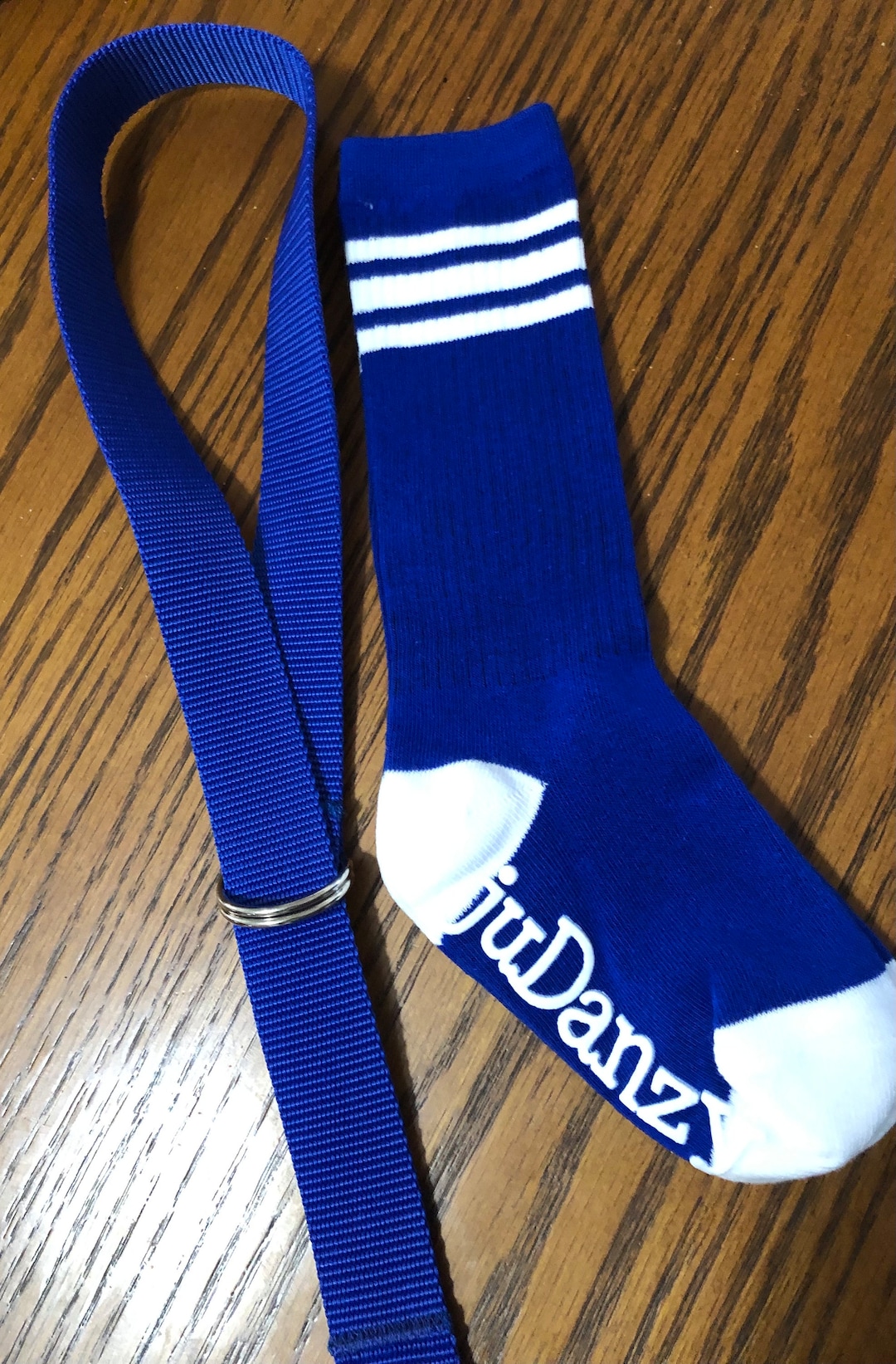 Royal Blue With White Band Baseball Socks and Belt, 1224 Month and 2