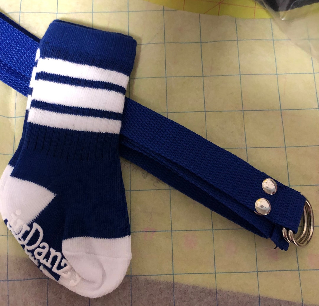Infant Boys or Girls Royal Blue Baseball Belt and Socks Set, Belt/socks