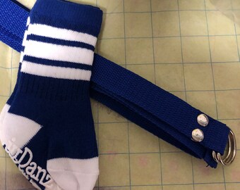 Infant Boys or Girls Royal Blue Baseball Belt and Socks set, belt/socks combo, baseball uniform accessories, Socks 0-6 or 6-12 month