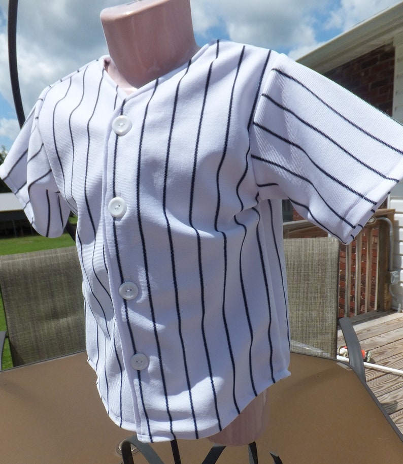 Navy and White Pinstripe Knit 2 Piece Knicker Length Baseball Etsy