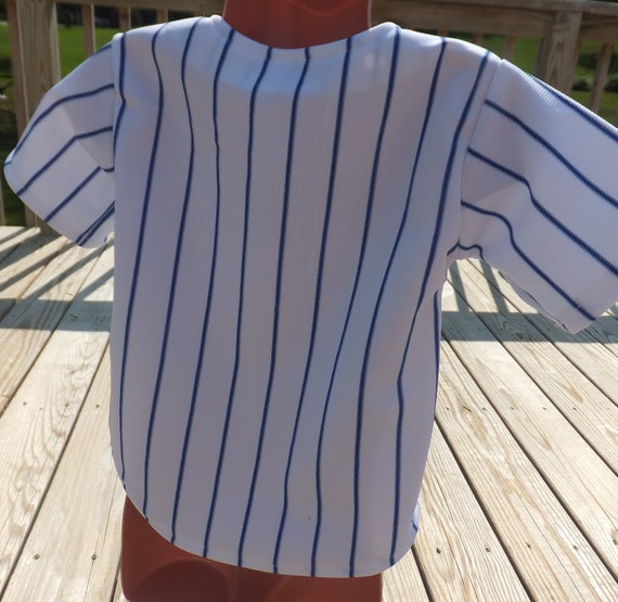 Royal Blue and white Pinstripe knit Baseball Jersey for Infants. NB, 6, 12  or 18 month sizes. No Embroidery or Vinyl, Cake Smash, birthday