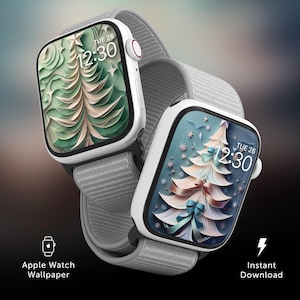 Fondo de pantalla de Navidad para Apple Watch, esfera de reloj con árbol de Navidad, fondo de pantalla de vacaciones de invierno, fondo festivo para reloj inteligente