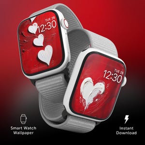 Valentines Hearts Watch Face Oil Painting Wallpaper, Watch Face Hearts Background, Apple Watch Face, Smartwatch Background, Valentines Gift