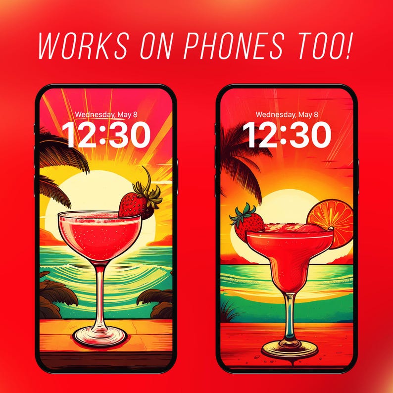 Strawberry Daiquiri Apple Watch Face Wallpaper Tropical Digital strawberry-daiquiri-apple-watch-face-wallpaper-tropical-digital