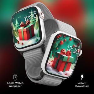 Weihnachtsgeschenke Apple Watch Face Wallpaper, Weihnachtsgeschenk Box Zifferblatt, Winter Urlaub Uhren Wallpaper, Festlicher Smartwatch Hintergrund