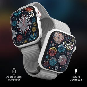 Quadrante colorato per l'orologio di Capodanno, sfondo retrò per fuochi d'artificio di Capodanno 2025, sfondo digitale per iPhone, salvaschermo per smartwatch