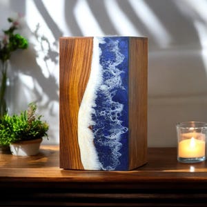Holzurne für die Feuerbestattung Erwachsene beste Urne für die menschliche Asche-Palisander und schwarze Harz Design Urne Box-Holzurne Urne für die Beerdigung Holzkiste
