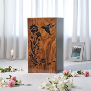 Personalized Cremation Urn for Ashes – Custom Engraved Memorial Urn – Handmade Wooden for Human & Pet Remembrance – Unique Keepsake