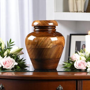 Urna de palisandro hecha a mano para cenizas humanas / Recuerdo conmemorativo de primera calidad / Urna de madera de primera calidad para adultos