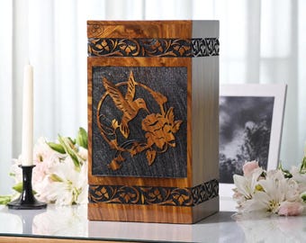 Personalized Wooden Cremation Urn: Engraved Memorial Keepsake