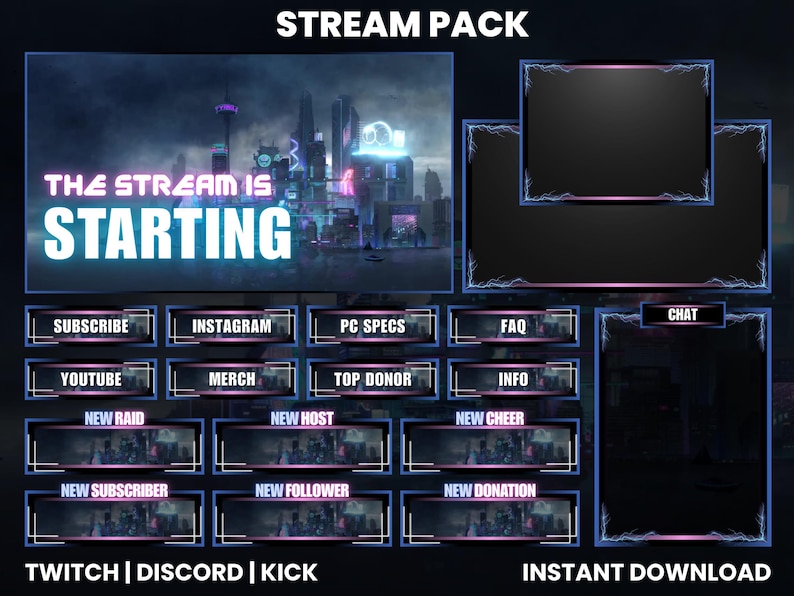 Animated Twitch Stream Pack | Twitch Screen Overlay | Webcam Overlay ...
