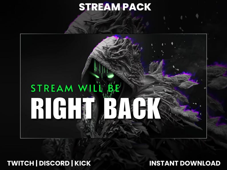 Grim Reaper Twitch Stream Pack | Animated Screens | Webcam Overlay ...
