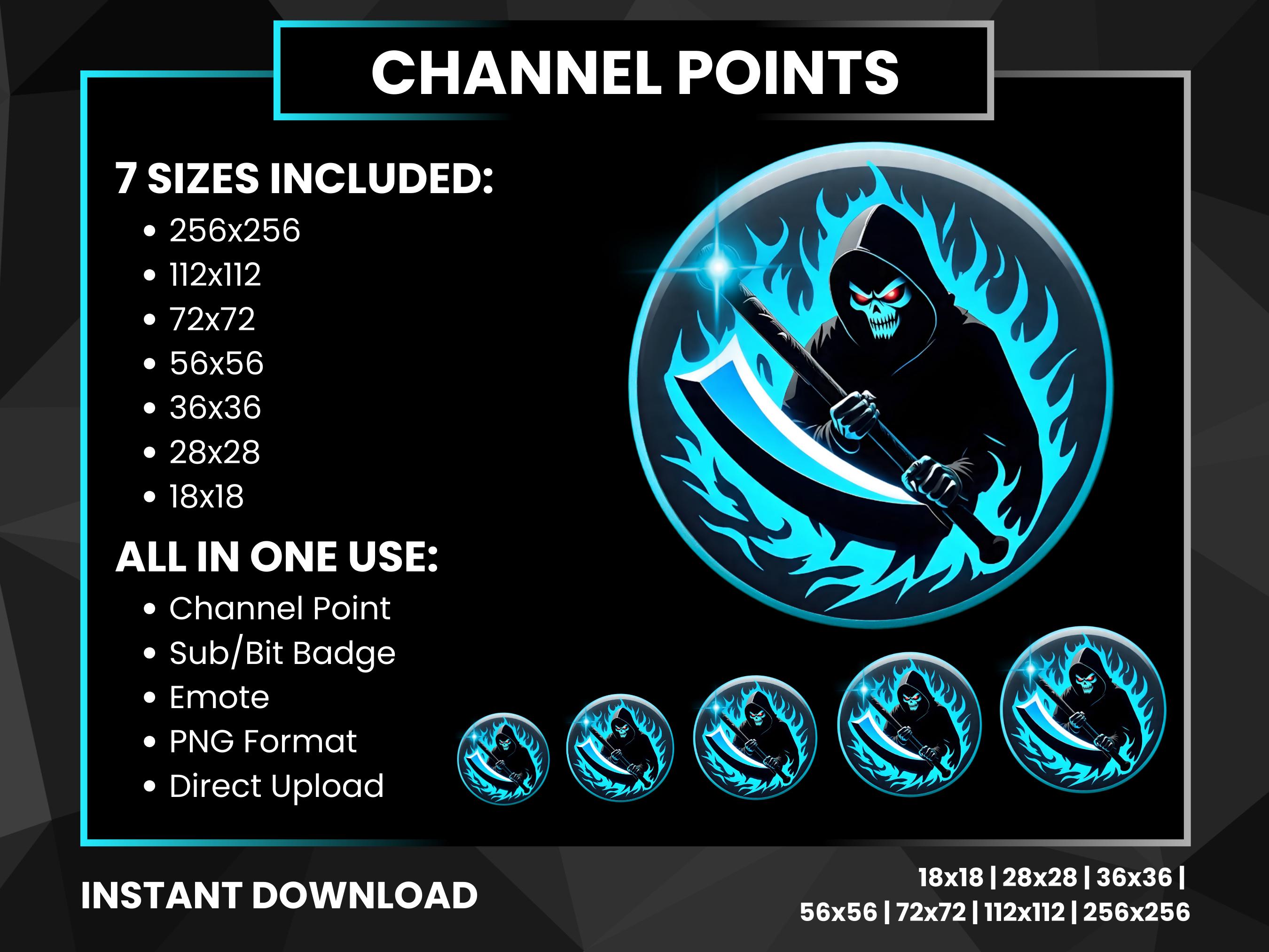 Blue Flame Reaper Twitch Channel Points | Soul Reaper Scythe Emote ...