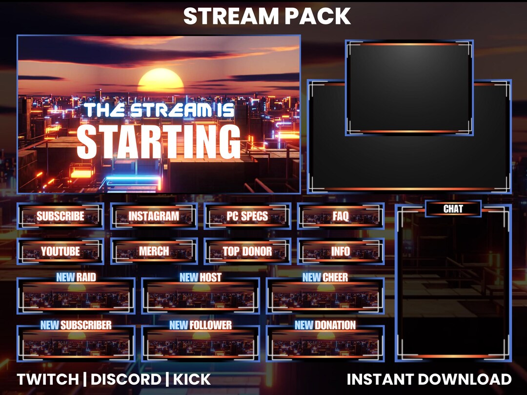 Animated Twitch Stream Pack | Twitch Screen Overlay | Webcam Overlay ...