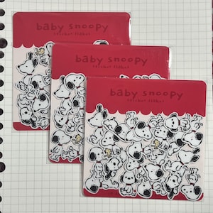 Snoopy Sticker Flakes | 20pc White Puppy Character Stickers Diecut Vinyl For Journals Planners Sketchbooks Kawaii Fanart image 6