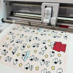 Baby Snoopy Sticker Sheet | Peanuts Charlie Brown Fanart Stickers Vinyl For Journals Notebooks Letters Scrapbooks image 5