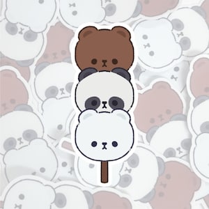 Cute We Bare Bears Dango Vinyl Sticker | We Bare Bears Cute Fanart Sticker DieCut For Bear Lovers Vinyl Stickers Bear Grizzly Panda Ice Bear