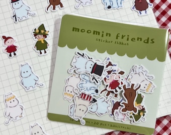 Moomin Sticker Flakes | 20pc Moominvalley Character Stickers Diecut Vinyl For Journals Planners Sketchbooks Kawaii Fanart