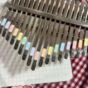 Kalimba Tine Stickers 17 Key Thumb Piano Note Sticker Instrument Scale For Beginners Visual Learning Key Positioning Vinyl Set of Three 3