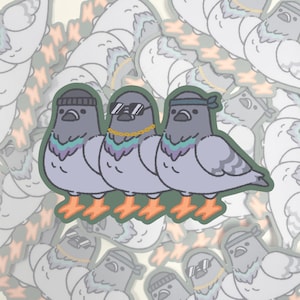 Pigeon Cartel Sticker | We Bare Bears Cute Fanart Stickers Vinyl Diecut Bear Grizzly Panda Ice Bear