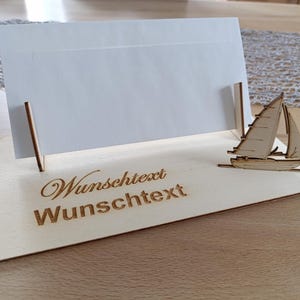 Gutscheinhalter Geschenk Urlaub Boot Schiff in 2 Größen