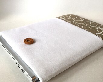 Custom Size 11 inch Laptop Sleeve, 11 inch ChromeBook Sleeve, 10-11 inch Tablet Sleeve -SUPERIOR Shock Absorbent Foam Padding - Linen