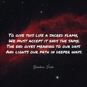 Sacred Flame – Deep Cosmic Poetry Printable | Inspirational Quote Poster | Digital Download Wall Art | Gianluca Festa
