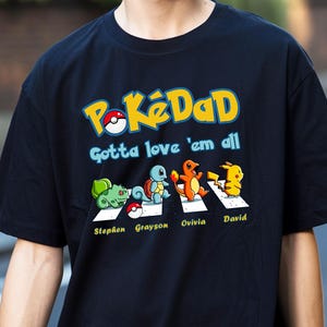 Gepersonaliseerde PokeDad-shirt, T-shirt beste vader ooit, PokeDad-T-shirt, grappig shirt papa, vaderdagcadeau, PokeDad-T-shirt heren, cadeau voor opa