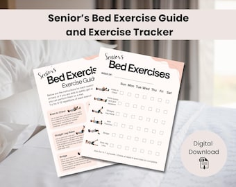Printable Senior Bed Exercise Guide & Tracker (Digital Download)