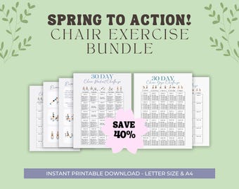 Chair Exercise Bundle: 30-Day Workout & Yoga Challenges (PDF)