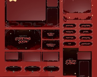 Halloween Stream Package | Spooky Night Red Animated VTuber Overlay | Twitch TikTok Kick | Alerts Panels Screens | OBS Streamlabs