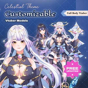 フルボディ VTuber モデル: Astraya | 天体プリメイド Live2D VTuber | すぐに使える Vtuber | カスタマイズ可能な L2D 神秘的な Vtuber モデル | ギフト