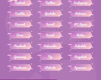 Wink of Magic Stream Panels: Soft Purple Celestial for Twitch and OBS/Streamlabs