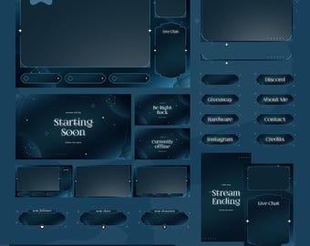 Animated Minimalist Celestial Stream Pack | Lunaris Veil Moonlight | Twitch TikTok Youtube | OBS Streamlabs