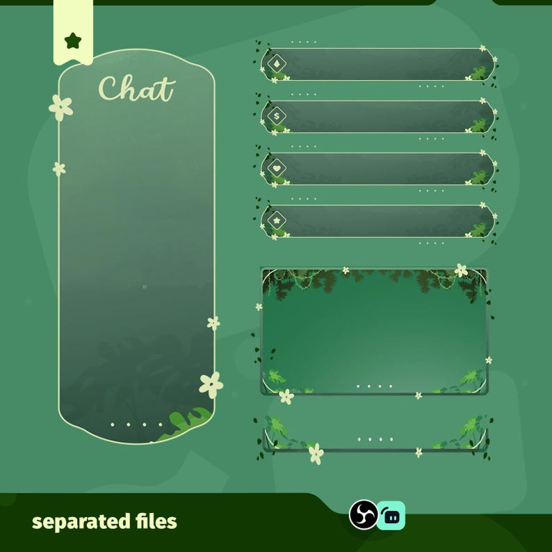 Animated Verdant Veil Stream Overlay: Cozy Green Jungle for Twitch ...