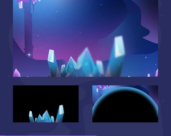 Animated Flare Crystal Stinger Transition: Fantasy Purple Blue for Twitch and OBS/Streamlabs