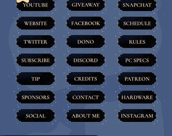 Celestial Static Stream Panels Pack: Twitch, Kick, YouTube | Aesthetic Theme | Royal Horizon | Dark | Clean | Panels | Minimalist Design