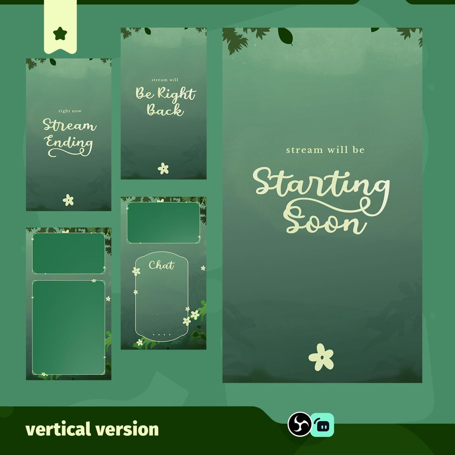 Animated Verdant Veil Stream Overlay: Cozy Green Jungle for Twitch ...