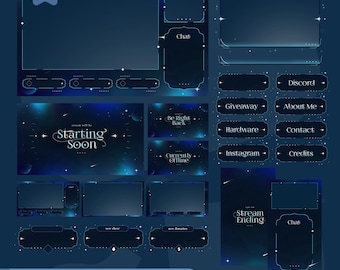 Aesthetic Stream Package | Aurora Drift Purple VTuber Overlay | Twitch TikTok Kick | Alerts Panels Transitions | OBS Streamlabs