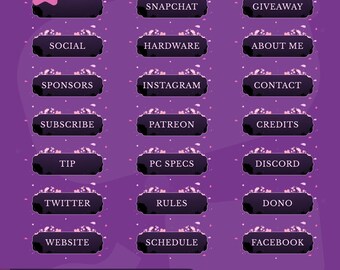 Blush of Sakura Stream Panels: Pink Cherry Blossom for Twitch and OBS/Streamlabs