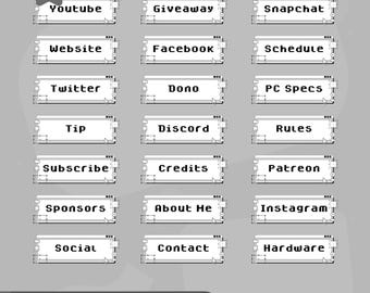 Retro Fenster Panels: Pixel Computer UI für Twitch, TikTok (Digitaler Download)