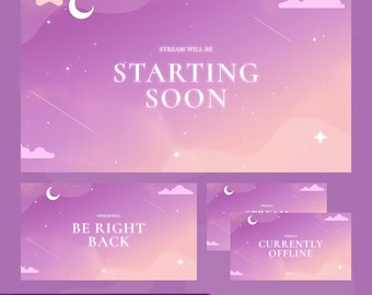 Animated Wink of Magic Stream Screens: Soft Purple Celestial for Twitch and OBS/Streamlabs