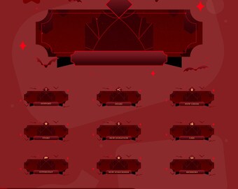 Animated Flame Sanctum Stream Alerts: Gothic Red Dark Fantasy for Twitch and OBS/Streamlabs