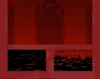 Gothic Red Stinger Transition | Flame Sanctum Dark Animated Pack | Twitch TikTok Kick | Alerts Screens Panels | OBS Streamlabs