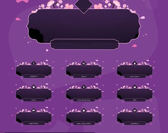 Animated Blush of Sakura Stream Alerts: Pink Cherry Blossom for Twitch and OBS/Streamlabs