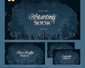 Geanimeerde beekschermen met Mystical Forest | Witchlight Dark Fantasy-overlays (digitale download)