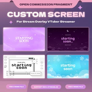 Custom Stream Screens | VTuber Screen Commission | Animated Twitch Stream Assets | Starting BRB Ending Offline | OBS Steamlabs